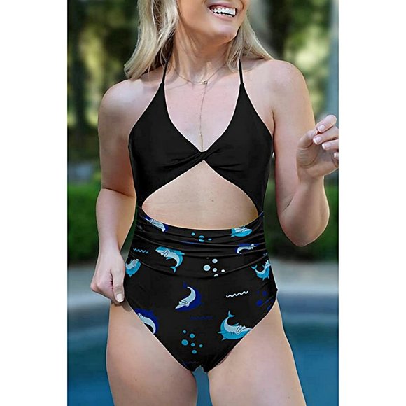 Phurro Other - Ruched Twist-Front Cut-Out High-Waisted Monokini